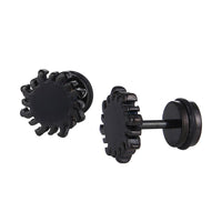Load image into Gallery viewer, Fake Piercing Expander Sonne schwarz Kreis Schraubverschluss Edelstahl - chic - net.de
