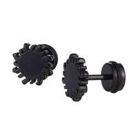Load image into Gallery viewer, Fake Piercing Expander Sonne schwarz Kreis Schraubverschluss Edelstahl - chic - net.de
