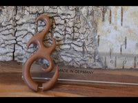 Load image into Gallery viewer, Fake Piercing Lobe Edelstahl Holz Flames Dehnschnecke - chic - net.de
