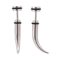 Load image into Gallery viewer, Fake Piercing Spike leicht gebogen silberfarben Schraubverschluss Edelstahl - chic - net.de

