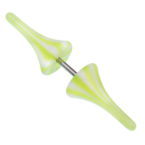 Fake Piercing Spikes in gelb - weiß neon Kunststoff mit Edelstahl Stab 1mm - chic - net.de