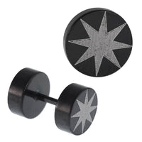 Load image into Gallery viewer, Fake Piercing Stern spitz grau 7 mm Edelstahl schwarz - chic - net.de
