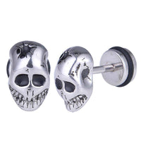 Load image into Gallery viewer, Fake Piercing Totenkopf schwarze Augen Edelstahl Schraubverschluss silber Farben - chic - net.de
