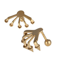 Load image into Gallery viewer, Fake Plug Piercing Edelstahl fünf Krallen mit Cones golden Schraubverschluss - chic - net.de
