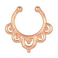 Load image into Gallery viewer, Fake Septum Piercing rosegolden fünf Kreise mit drei mini Kugeln Edelstahl - chic - net.de

