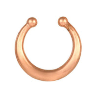 Load image into Gallery viewer, Fake Septum Piercing rosegolden Ring schlicht Kugeln Edelstahl Hufeisen - chic - net.de
