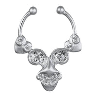 Load image into Gallery viewer, Fake Septum Piercing silberfarben Herzen Spiralen Tropfen mittig Edelstahl - chic - net.de

