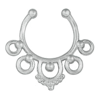 Load image into Gallery viewer, Fake Septum Piercing silberfarben Kugeln im Kreis Edelstahl - chic - net.de
