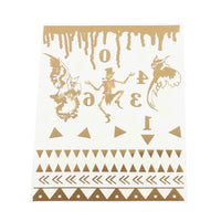 Load image into Gallery viewer, Flash Tattoos golden fluoreszierend Blut Skelett Eule Zahlen Wimpel 1 Bogen - chic - net.de
