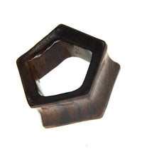 Load image into Gallery viewer, Flesh Tunnel Holz Fünfeck Pentagon dunkel double flared - chic - net.de
