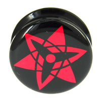 Load image into Gallery viewer, Schraub Plug Acryl Sharingan schwarz rot Sasuke eternal
