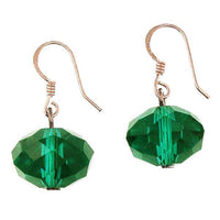 Load image into Gallery viewer, Glasohrringe grün facettiert Glitzer Kugel flach 925er Silber ca.13 mm Ohrringe Glas - chic - net.de
