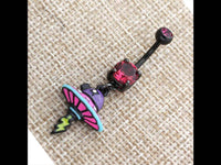 Load image into Gallery viewer, Glitzer Bauchnabel Piercing Edelstahl Zirkonia Ufo pink - chic - net.de
