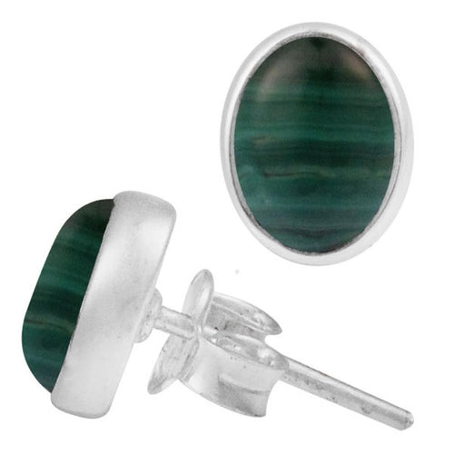 Grüne Malachit Ohrstecker aus 925er Silber - Zeitlos schön und edel - chic - net.de