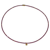 Load image into Gallery viewer, Halskette Granat 925 Sterling Silber vergoldet 43cm Herz - chic - net.de
