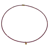 Load image into Gallery viewer, Halskette Granat 925 Sterling Silber vergoldet 43cm Herz - chic - net.de
