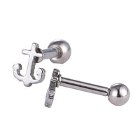 Load image into Gallery viewer, Helix Piercing Edelstahl silber Farben Schraubverschluss mini Anker - chic - net.de
