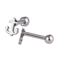 Load image into Gallery viewer, Helix Piercing Edelstahl silber Farben Schraubverschluss mini Anker - chic - net.de
