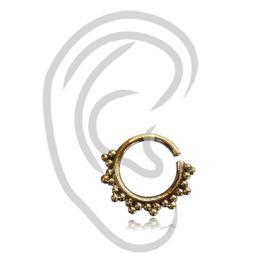 Helix Tragus Piercing Brass antik golden Punkte Dreiecke 0,8 mm Ohrpiercing - chic - net.de