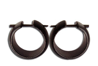 Load image into Gallery viewer, Holz Pin Creolen handgeschnitzt abgerundet dunkelbraun Horn - Pin Ohrringe 20 mm - chic - net.de
