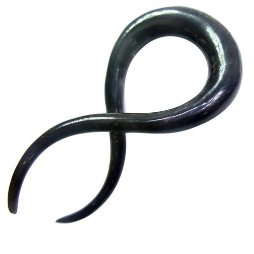 Hook Buffalo Horn Piercing Expander Bogen gewunden hell bis schwarz 6mm Lobe - chic - net.de