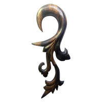 Load image into Gallery viewer, Sonoholz hell dunkel braun 8mm Lobe Piercing Hook Blüte
