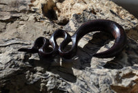 Load image into Gallery viewer, Holz Lobe Piercing Dehner dunkelbraun gewunden
