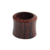 Cargar imagen en el visor de la galería, Tunnel Sonoholz griechisch Rand rot crushed Stein Inlay double flared
