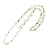 Cargar imagen en el visor de la galería, Kette 18 karat vergoldet zweilagig Glasperlen blau Querstreben nickelfrei Karabiner - chic - net.de
