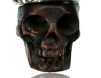 Load image into Gallery viewer, Kette Brass Baumwolle Holz Skull dunkel Anhänger Viking Wikinger Helm verstellbar - chic - net.de
