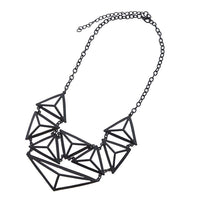 Load image into Gallery viewer, Ketten kurze Halskette Edelstahl schwarz plastisch acht Pyramiden 57 cm - chic - net.de
