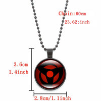 Load image into Gallery viewer, Halskette Kugel Kette Kakashi Sharingan rot schwarz silber
