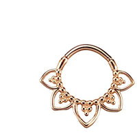 Cargar imagen en el visor de la galería, Klapp Segmentring Piercing Blume Edelstahl Gold PVD - chic - net.de
