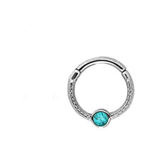 Cargar imagen en el visor de la galería, Klapp Segmentring Piercing Edelstahl Stein Punkte - chic - net.de

