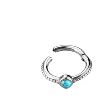 Cargar imagen en el visor de la galería, Klapp Segmentring Piercing Edelstahl unten Steine Punkte - chic - net.de
