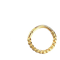 Cargar imagen en el visor de la galería, Klapp Segmentring Piercing Punkte Edelstahl Gold PVD - chic - net.de
