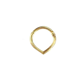 Cargar imagen en el visor de la galería, Klapp Segmentring Piercing spitz Edelstahl Gold PVD - chic - net.de
