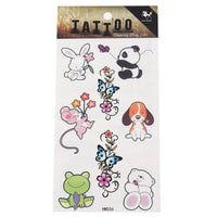 Load image into Gallery viewer, Klebe Tattoo Tierbabys Panda Hase Maus Hund Frosch Bär Ornament 1 Bogen 8 Motive - chic - net.de

