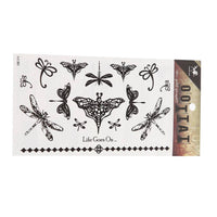 Load image into Gallery viewer, Klebetattoo Libellen verschiedene Designs schwarz Spruch Armband 16 Motive 1 Bogen - chic - net.de
