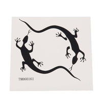 Cargar imagen en el visor de la galería, Klebetattoo temporär 2 Eidechsen gebogen Kreis schwarz schlicht 1 Bogen - chic - net.de
