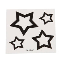 Load image into Gallery viewer, Klebetattoo temporär Sterne einfaches Design hohl schwarz 4 Motive 1 Bogen - chic - net.de
