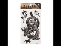 Load image into Gallery viewer, Klebetattoo Tribal schwarz chinesischer Drache grau 3 Motive 1 Bogen - chic - net.de
