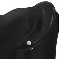 Load image into Gallery viewer, Kleine Ohrstecker 925 Silber Stein Muschel rund 3mm - chic - net.de
