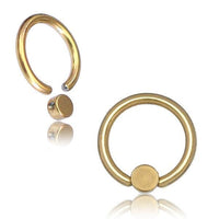 Cargar imagen en el visor de la galería, Klemmkugel Piercing Scheibe Edelstahl Gold PVD - chic - net.de
