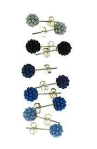 Cargar imagen en el visor de la galería, Kugel Ball Ohrstecker 925 Silber Mini Perlen 6mm blau - chic - net.de
