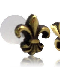 Cargar imagen en el visor de la galería, Labret Lippen Piercing Acryl Lilie antik gold Brass Tragus - chic - net.de
