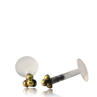 Cargar imagen en el visor de la galería, Labret Lippen Piercing Acryl Mini Blume antik gold Brass - chic - net.de
