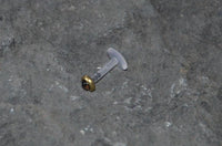 Load image into Gallery viewer, Labret Lippen Piercing Bio Acryl Amethyst antik golden Brass Tragus Conch Helix - chic - net.de
