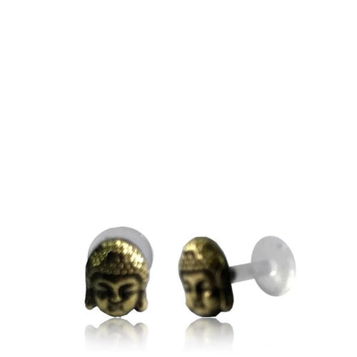 Labret Lippen Piercing Bio Acryl Buddha antik golden Brass Tragus Conch Helix - chic - net.de