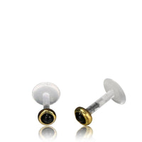 Cargar imagen en el visor de la galería, Labret Lippen Piercing Bio Acryl Onyx antik golden Brass Tragus Conch Helix - chic - net.de
